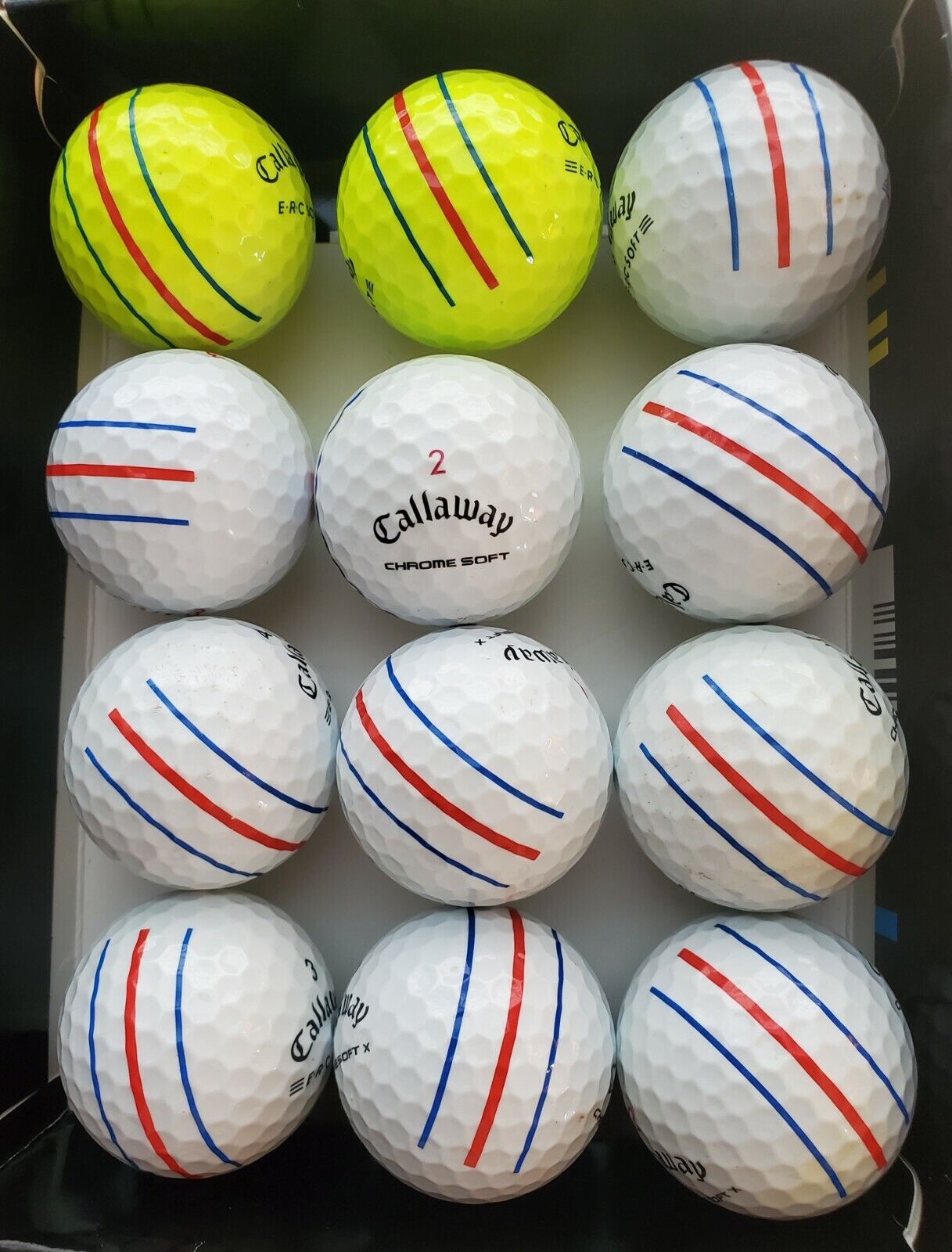 12 Callaway Chrome/ERC Soft Triple Track AAAA Golf Balls 