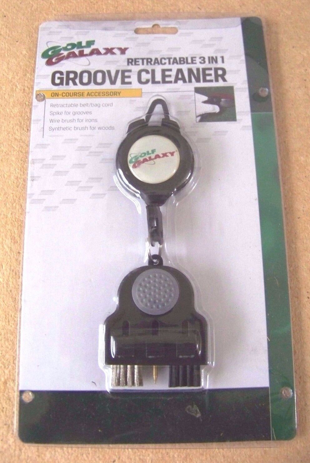 Golf Galaxy retractable 3 in 1 Groove Cleaner on-course accessory for club clubs