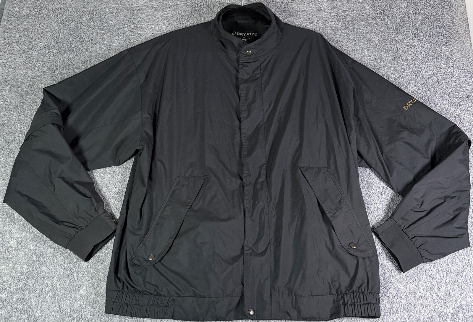 DryJoys by FootJoy Mens Size XL Full Zip Golf Jacket Black Convertible Sleeves DryJoys by FootJoy Mens Size XL Full Zip Golf Jacket Black Convertible Sleeves