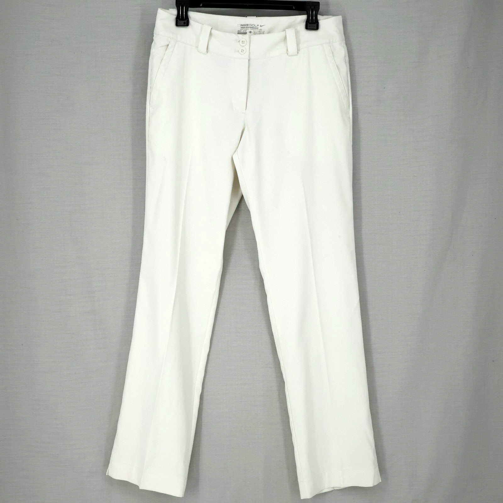 Nike Golf Pants Womens 8 White Dri Fit Tour Performance Stretch Knit Pockets Nike Golf Pants Womens 8 White Dri Fit Tour Performance Stretch Knit Pockets