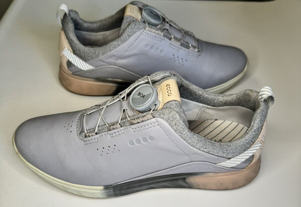 Women\'s Golf Shoe ECCO BIOM Hybrid 3 BOA Size 9.5/40 Grey Pink PGA FJ Goretex