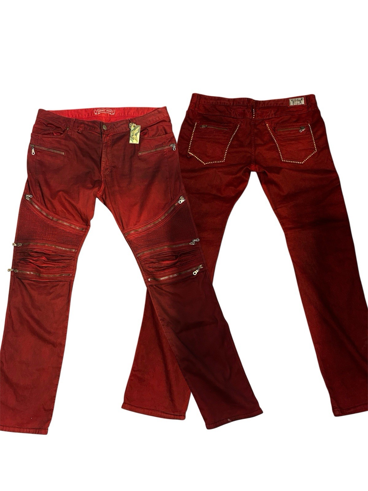 Robin Jeans Blood Red Biker Style Men’s Size 38 Robin Jeans Blood Red Biker Style Men’s Size 38