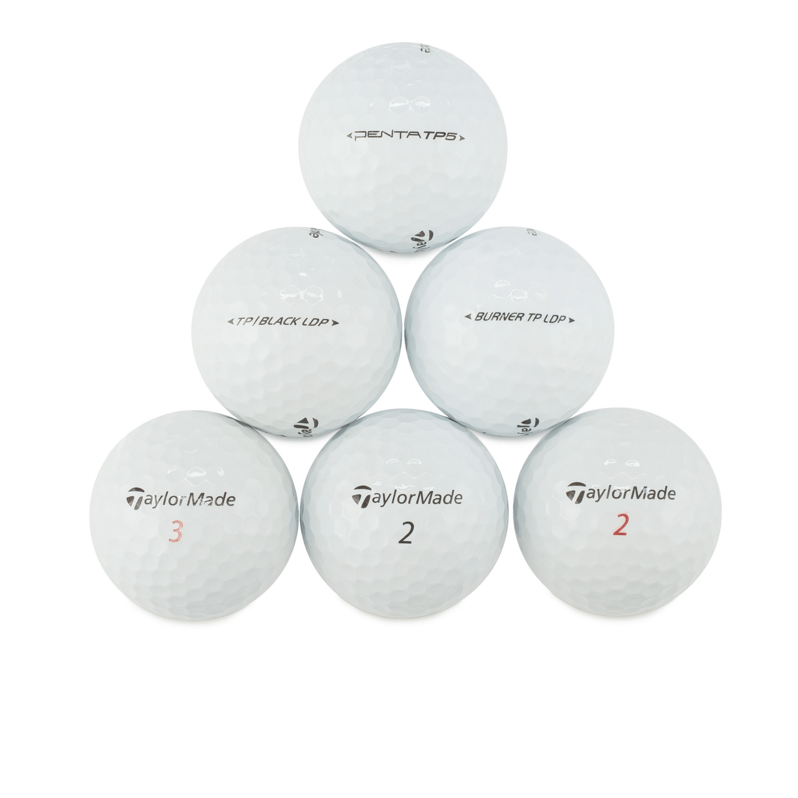 TaylorMade Penta TP Mix Grade AAA Recycled Used Golf Balls, White - 48 Count