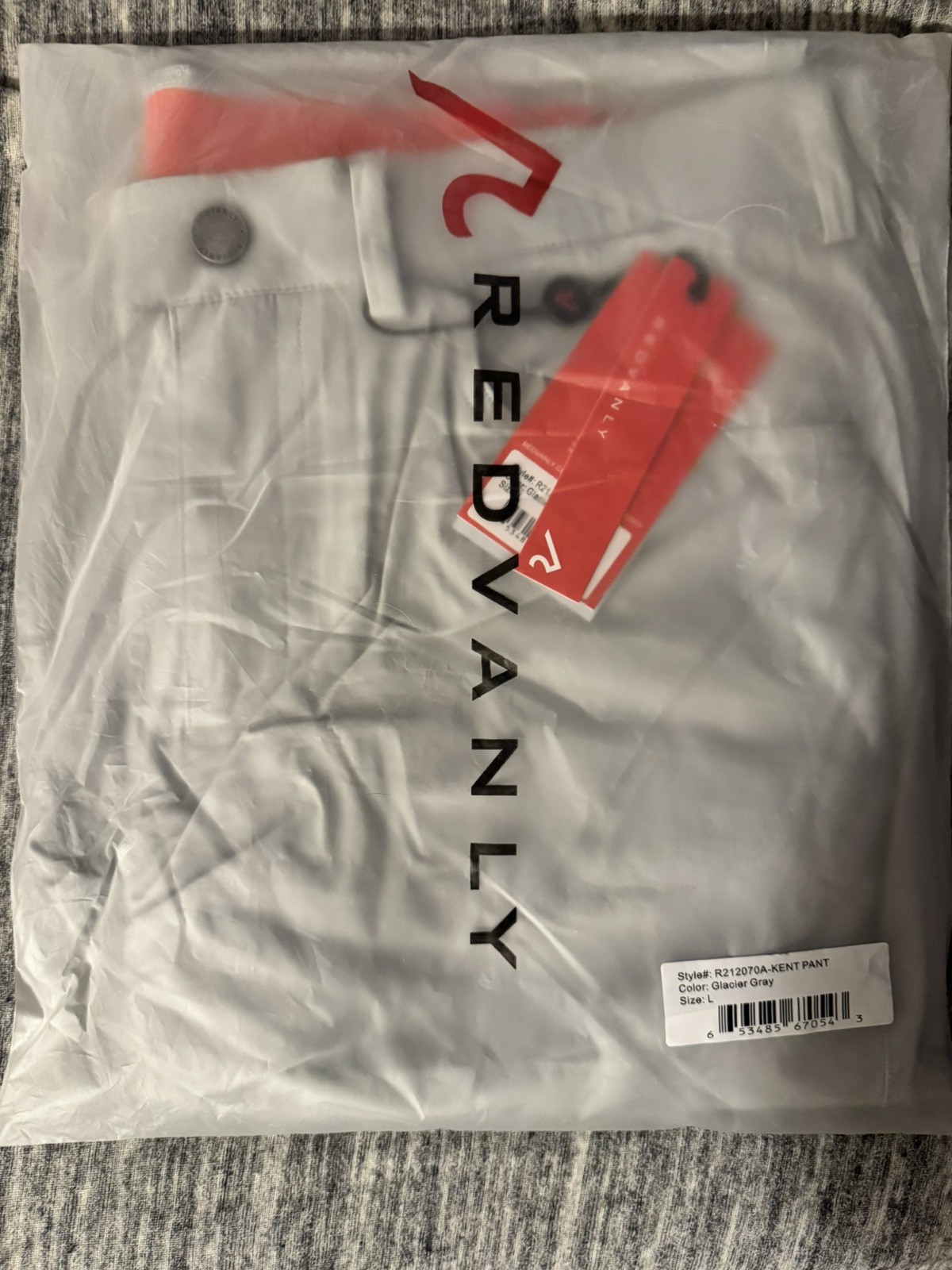 Redvanly Men\'s Glacier Grey Kent Pull-On Golf Pants NWT, Size L 32”