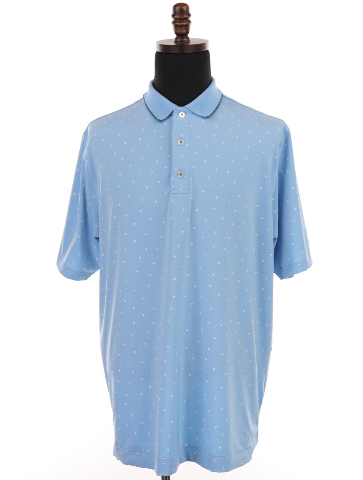 FootJoy Golf Polo Shirt Men\'s Large Blue  Arrowhead GC Push Play Print Lisle