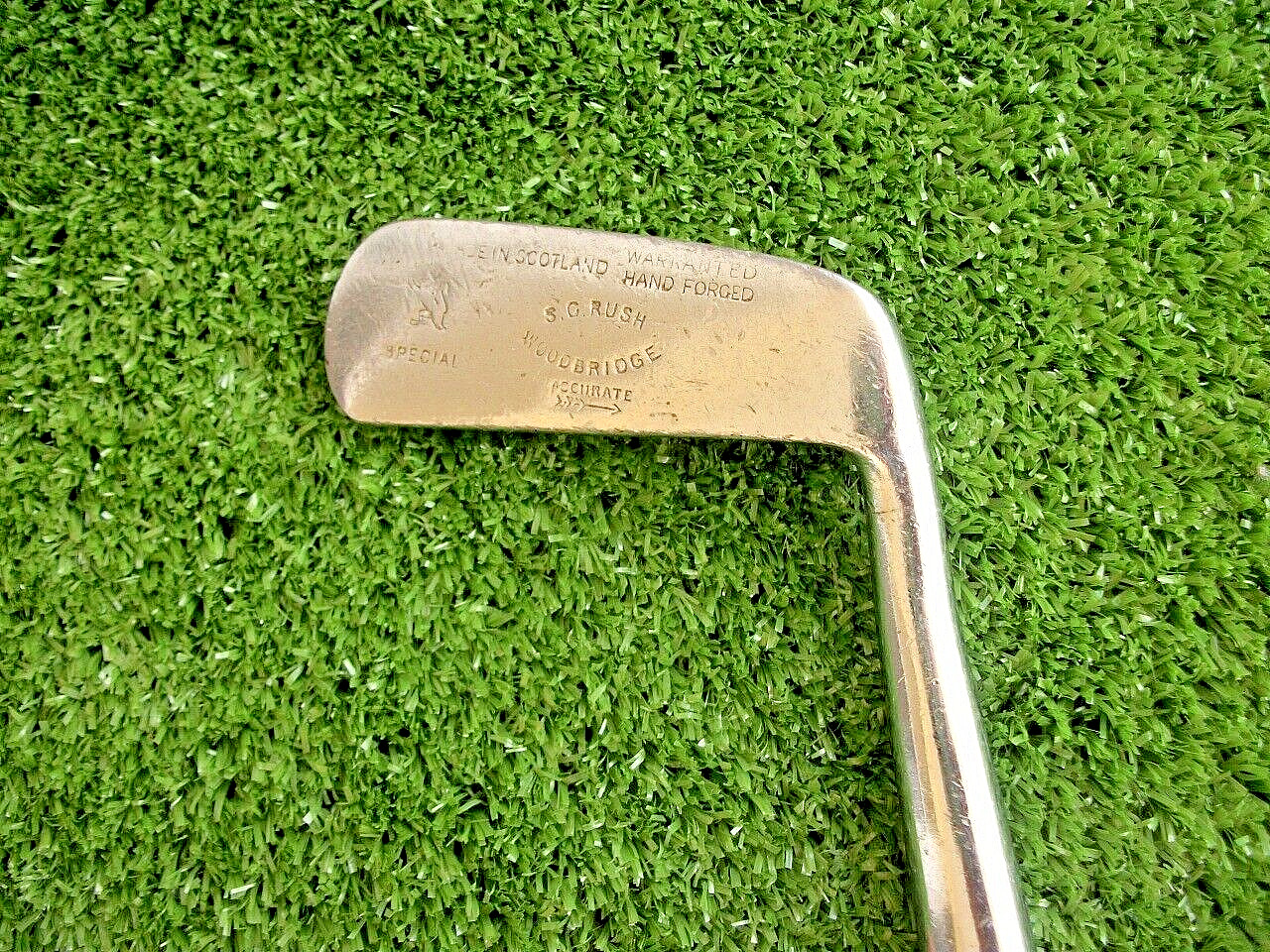 S. C. Rush Woodbridge Accurate Special Putter Made in Scotland Hickory Shaft