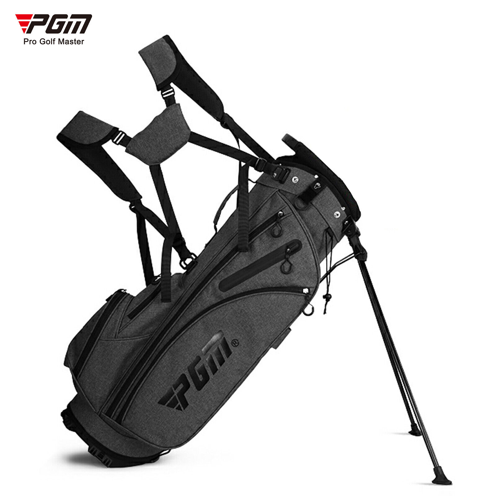 PGM Golf Stand Bag for Men with Insulated PVC Coating and Thermal Bag Grey Large