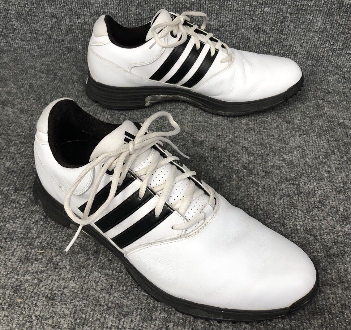 Adidas Mens Size 8.5 Traxion Adiwear Fitfoam White & Black Golf Shoes ...