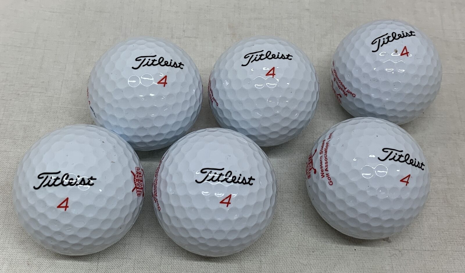 Vintage Lot of 6 Titleist 4 Western State Golf Association Golf Ball