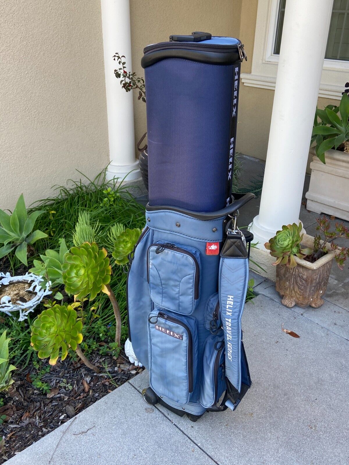 HELIX Golf Bag w/Wheels,Retractable RAIN COVER for Travel~Titleist,PING,CALLAWAY