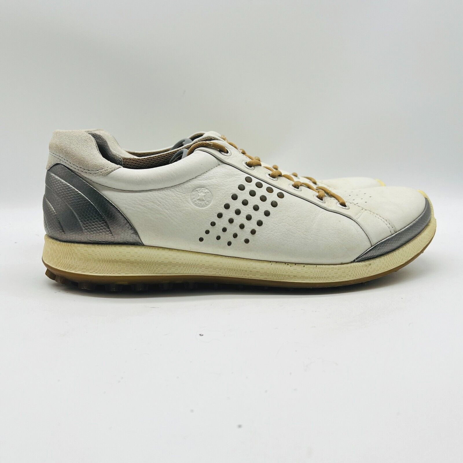 Ecco Biom Golf Shoes Mens 43 US 9 9.5 White Yak Leather Hydromax Hybrid Sneaker