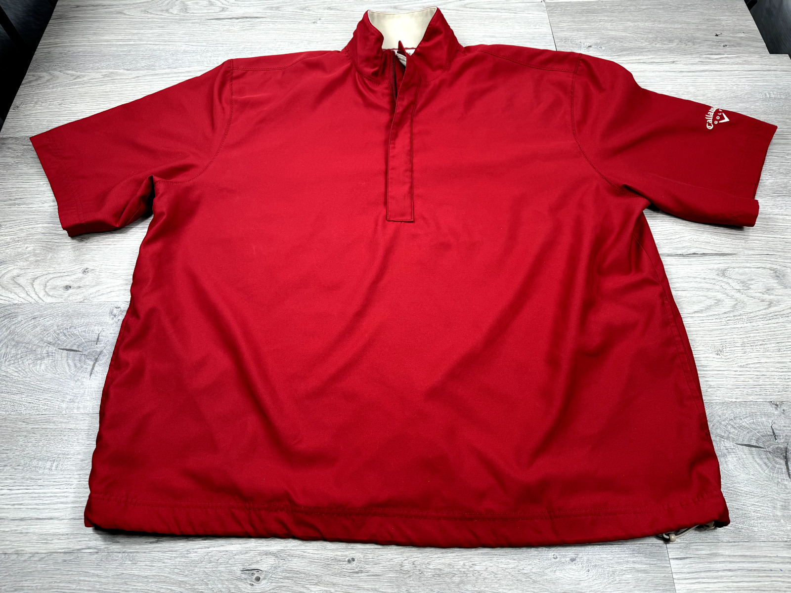 Callaway Jacket Mens XL Red Windbreaker Brushed Microfiber 1/2 Zip Men\'s Golf