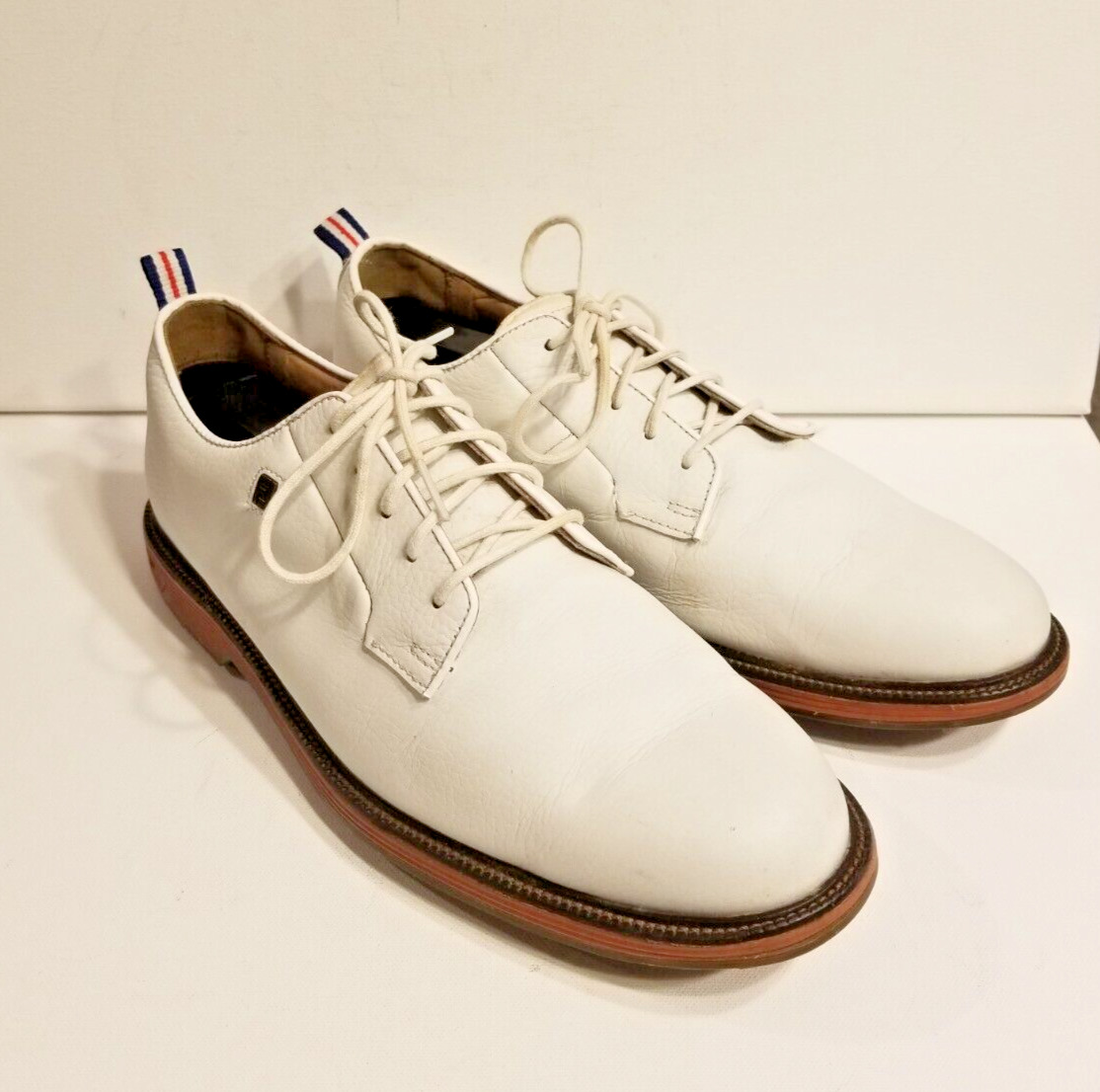 FootJoy Dryjoys Premiere Series Field Golf Shoes Size 9.5 - White/Brick 53989