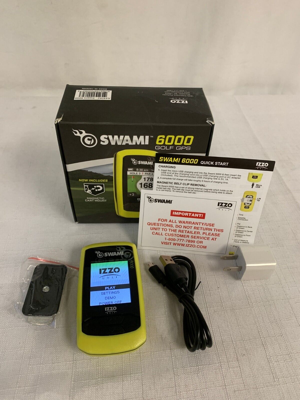 Izzo Swami 6000 Black Neon Yellow Portable Handheld Golf GPS Rangefinder
