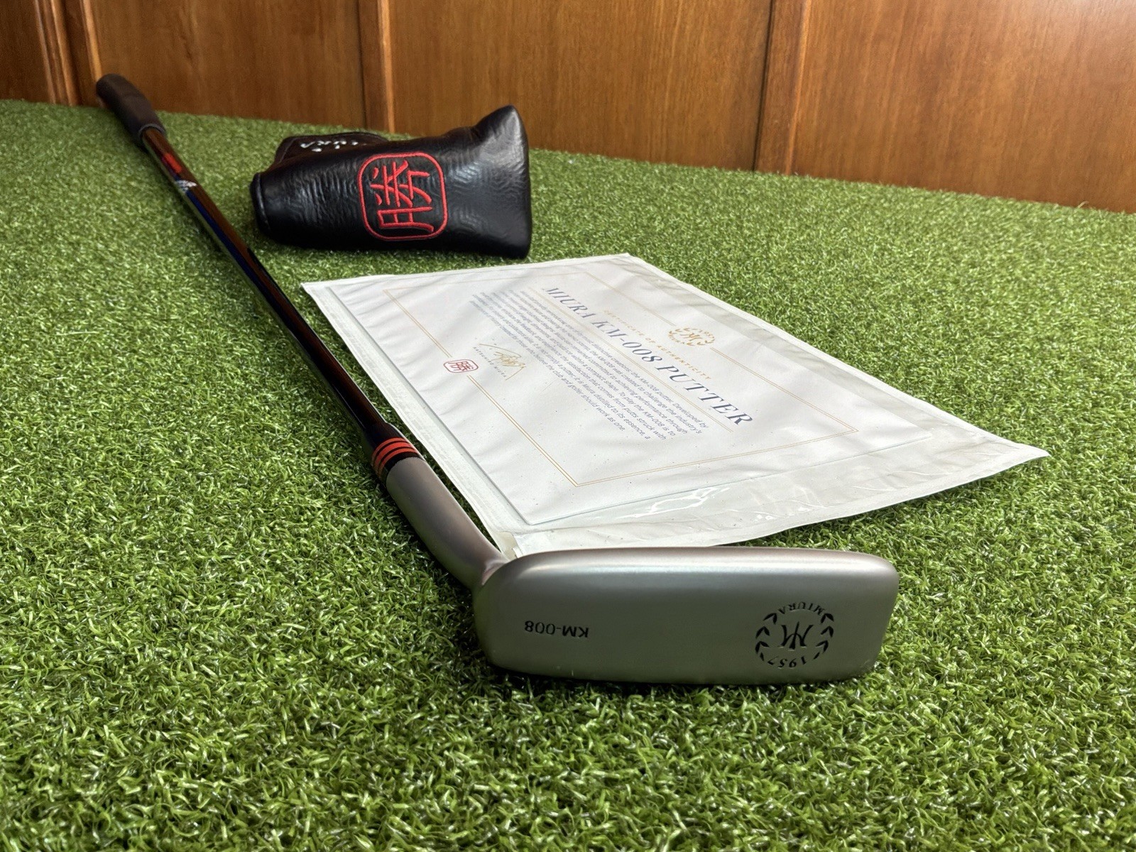 Miura KM-008 Right-Hand Blade Putter Silver/Black w/ Headcover & COA