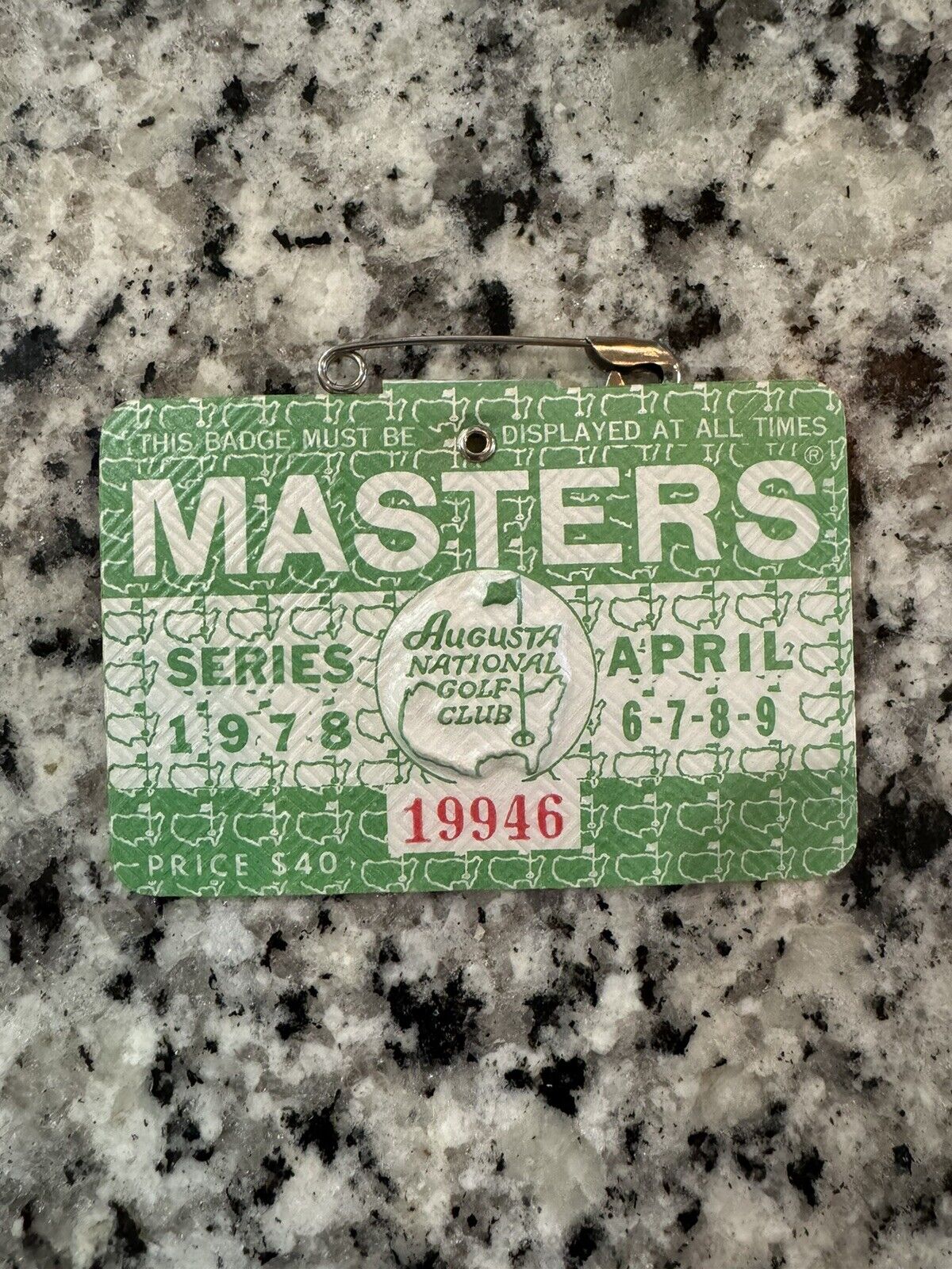 1978 Gary Player Winner Master’s Badge