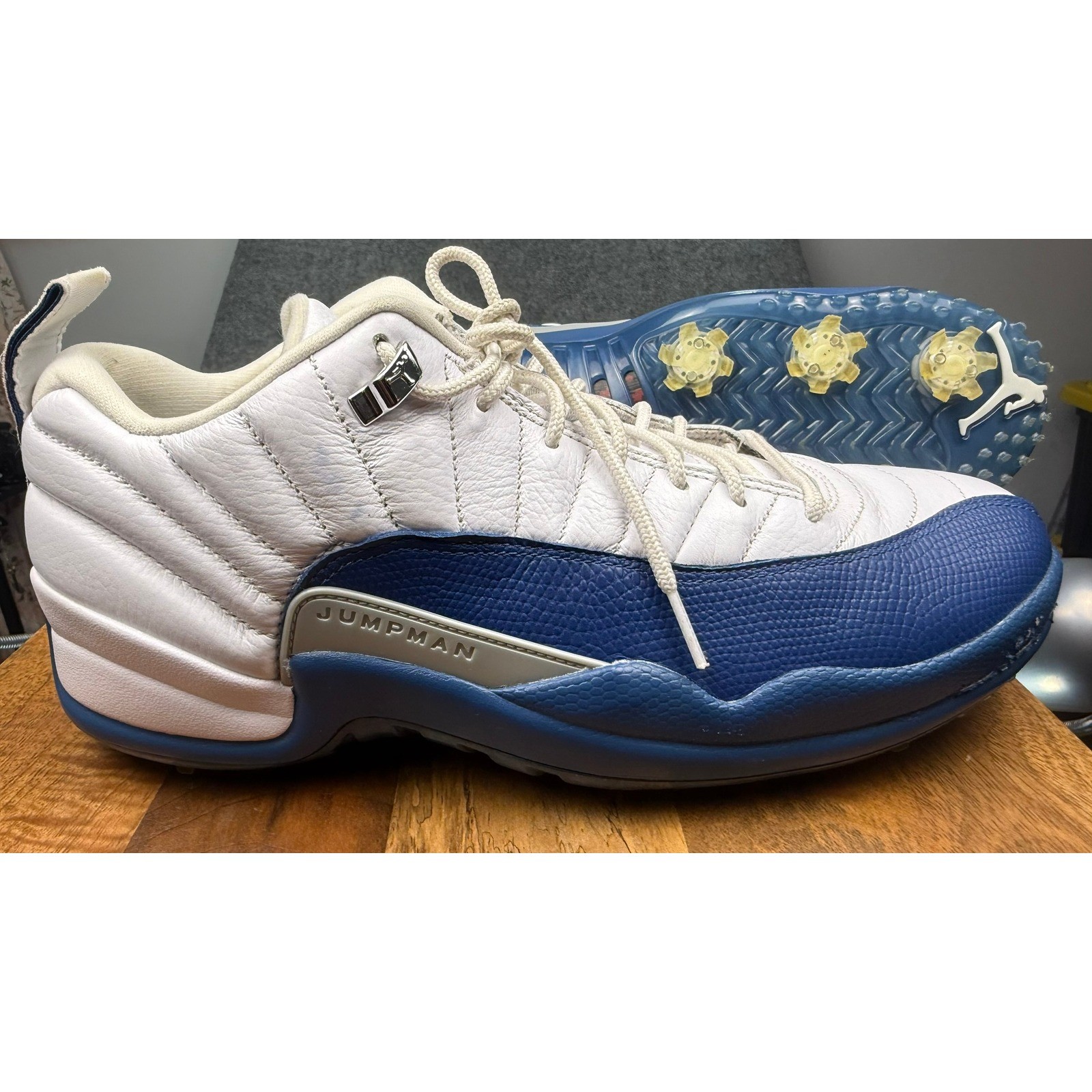 Jordan 12 Low Golf French Blue White DH4120-101 Mens Size 13 Spiked Cleats Jordan 12 Low Golf French Blue White DH4120-101 Mens Size 13 Spiked Cleats