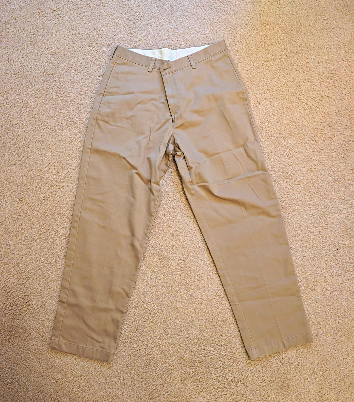 L.L.Bean Men\'s Chino Pants Classic Fit 34 Waist Beige Cotton Twill Straight L.L.Bean Men\'s Chino Pants Classic Fit 34 Waist Beige Cotton Twill Straight