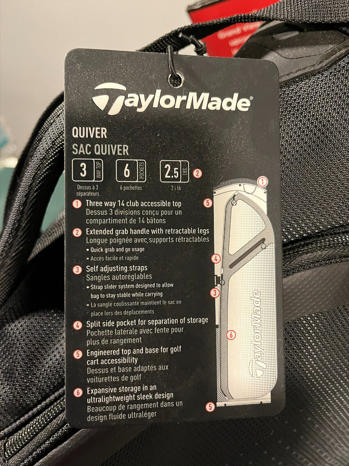 TaylorMade Quiver Carry Golf bag - Black