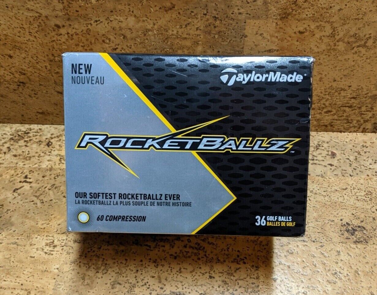 TaylorMade RocketBallz 60 Compression / 36 Golf Balls New In Box / 12 - 3 packs