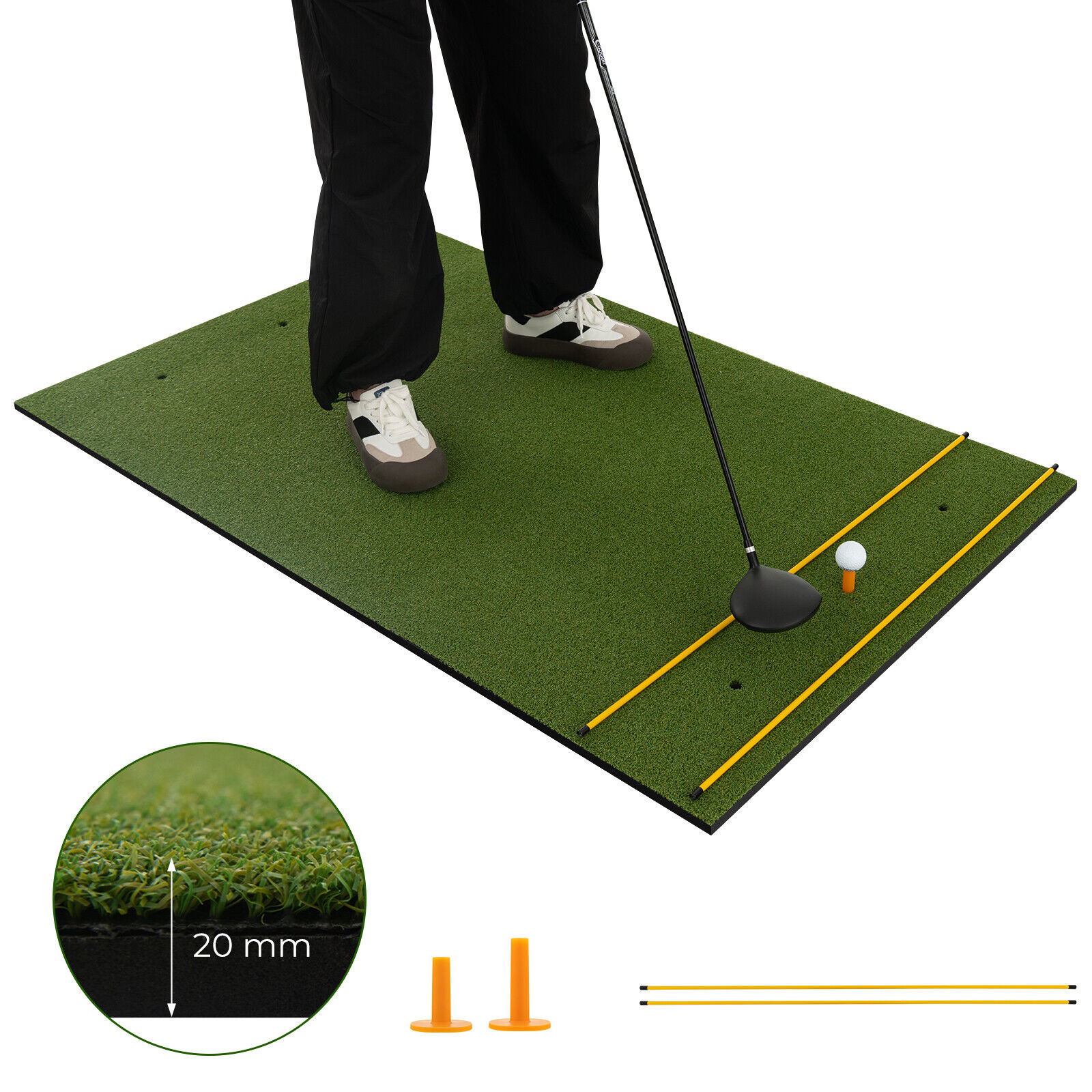 5 x 3 FT Golf Hitting Mat Artificial Indoor Outdoor Turf Golf Training Mat 20 mm