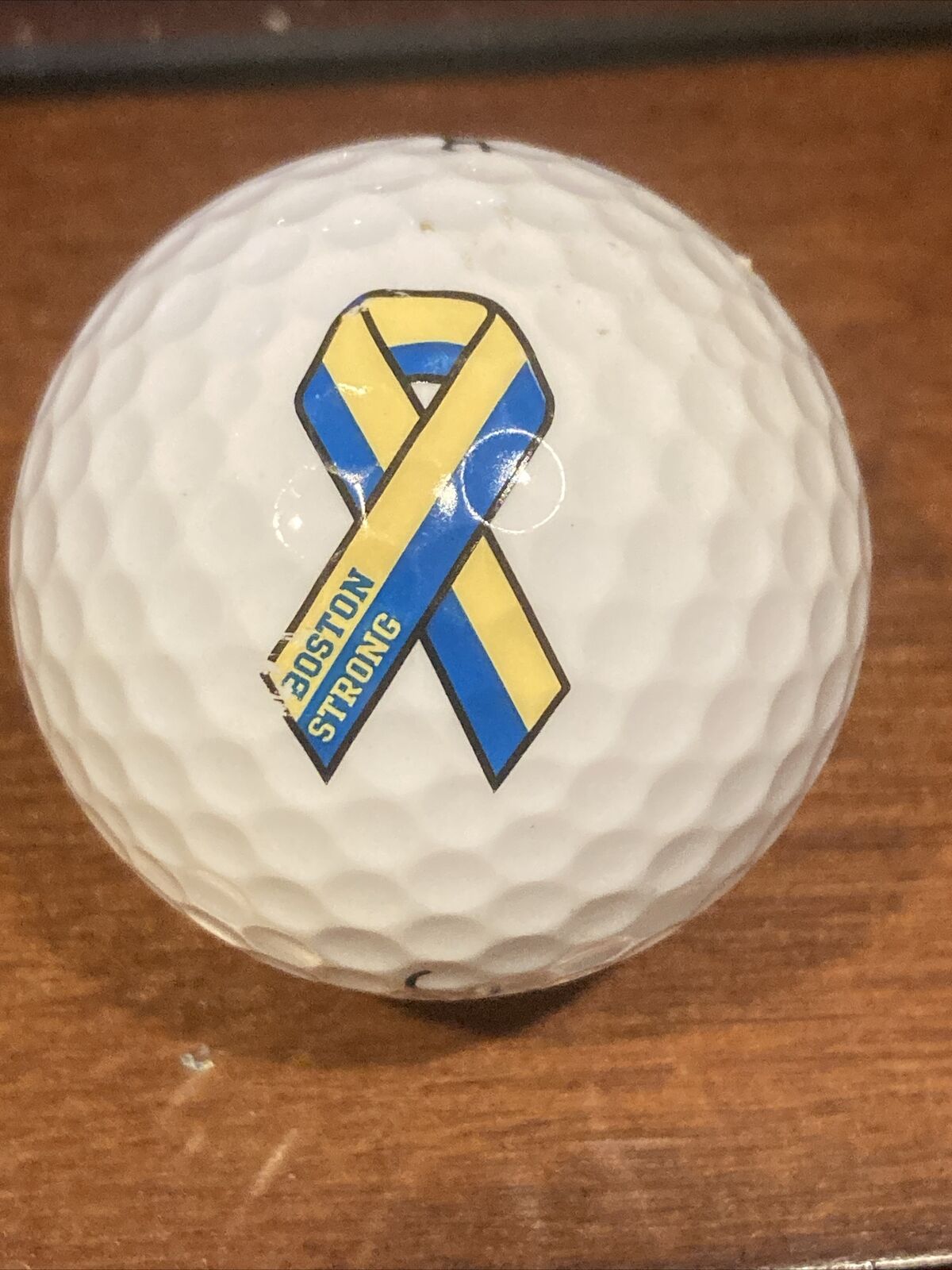 Titleist Golf Ball w/ Logo - Boston Strong Yellow and Blue Ribbon