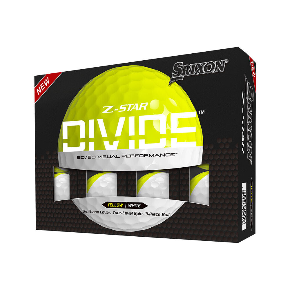 NEW Srixon Z-Star 8 Divide 2023 White / Yellow Golf Balls - Choose Quantity