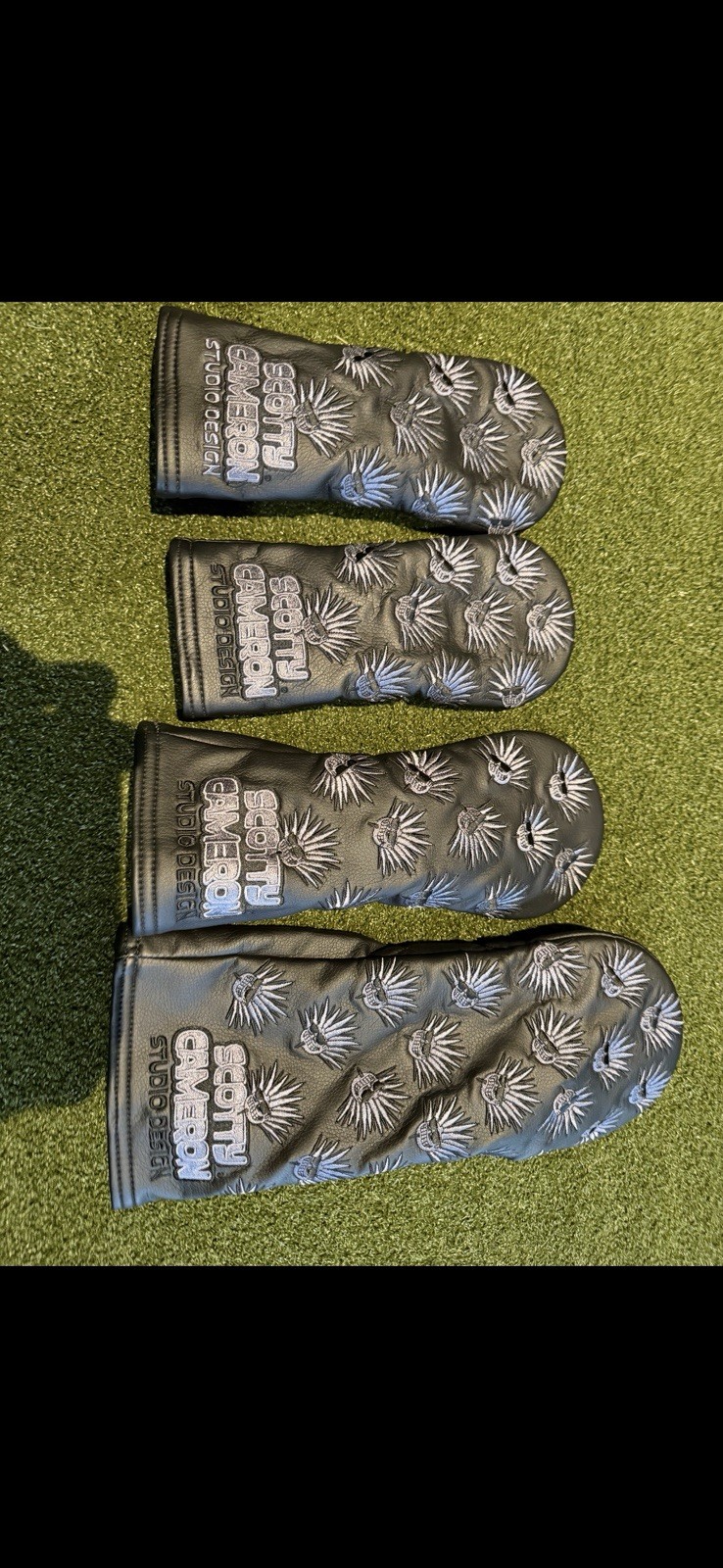 RARE Scotty Cameron Agave Man Triple Black Set 4 Covers Driver Fairway U1 U2 RARE Scotty Cameron Agave Man Triple Black Set 4 Covers Driver Fairway U1 U2