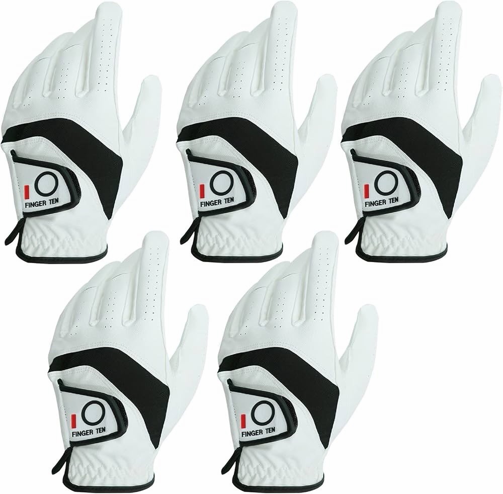 810154790548 FINGER TEN Golf Gloves 5 Pack Large White 810154790548 FINGER TEN Golf Gloves 5 Pack Large White