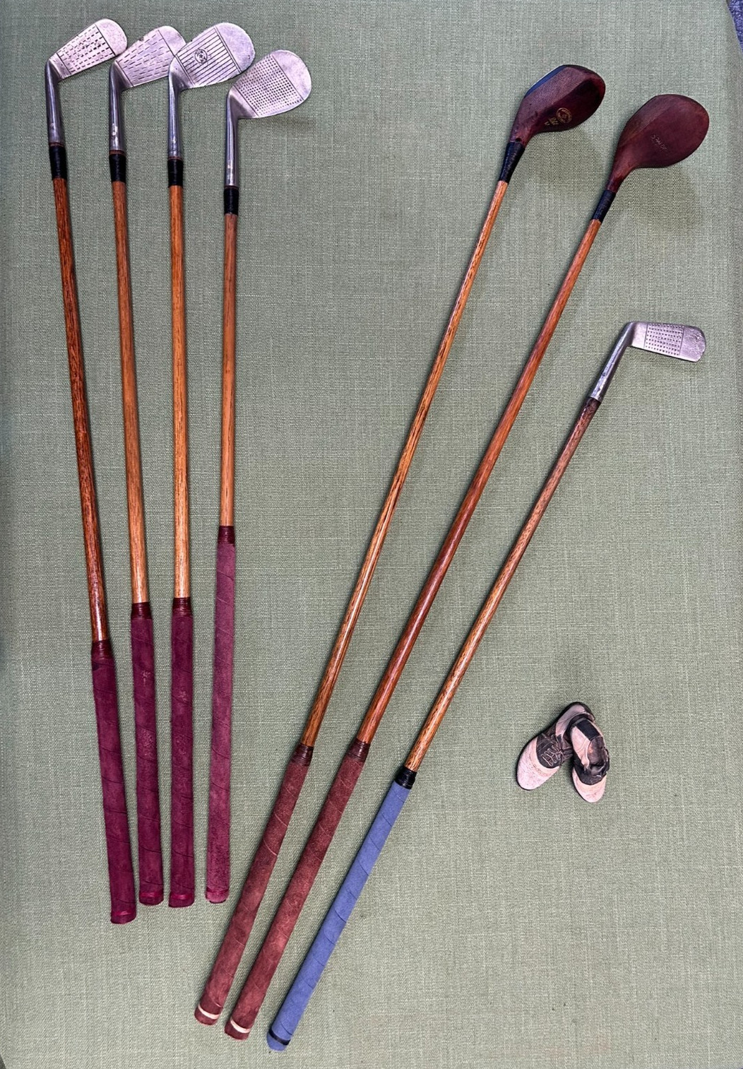 Restored and Playable Vintage Hickory Golf set with lower swing weights