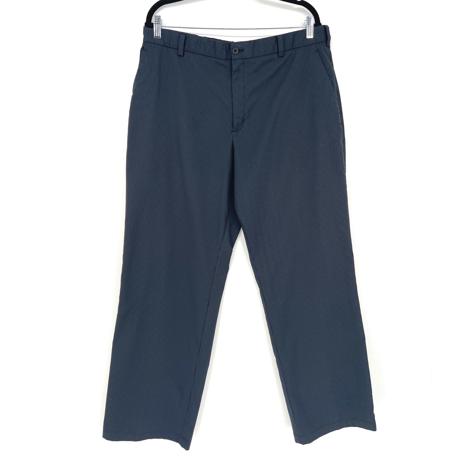 Nike Golf Dri-Fit Pinstripe Pants Mens 36x32 Navy Blue Stretch Performance EUC