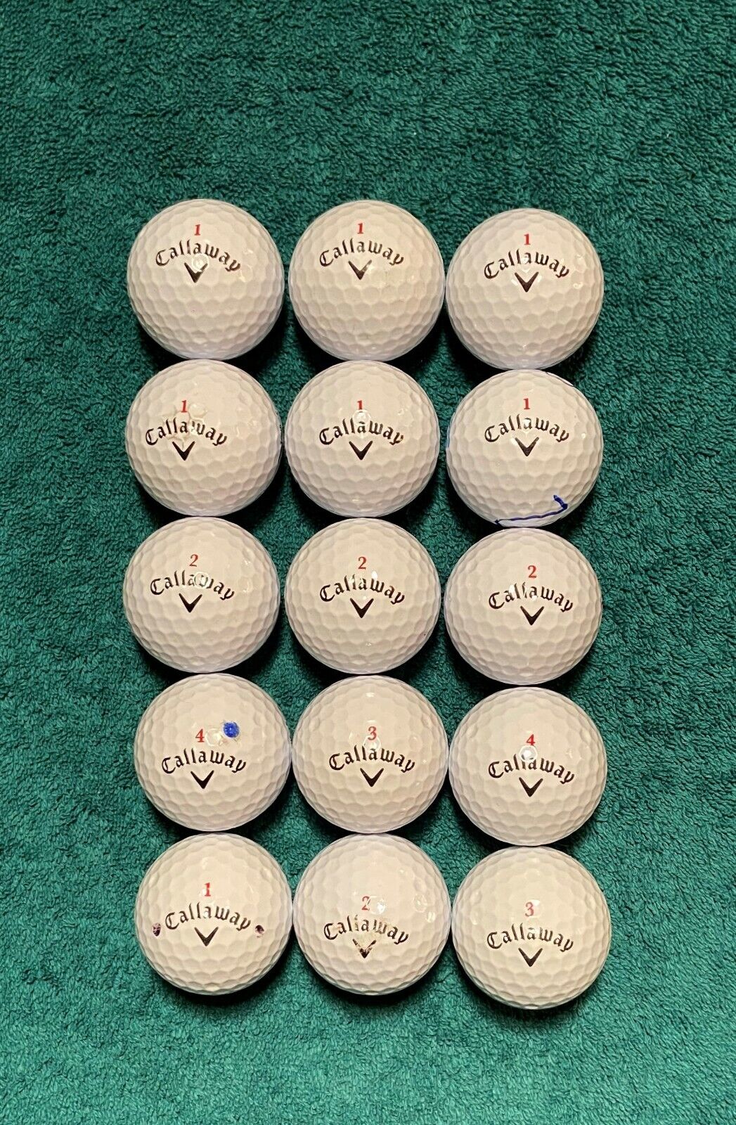 15 Callaway Tour iS i(s) Golf Balls ++++ Each Ball Condition Rated from 80 to 99