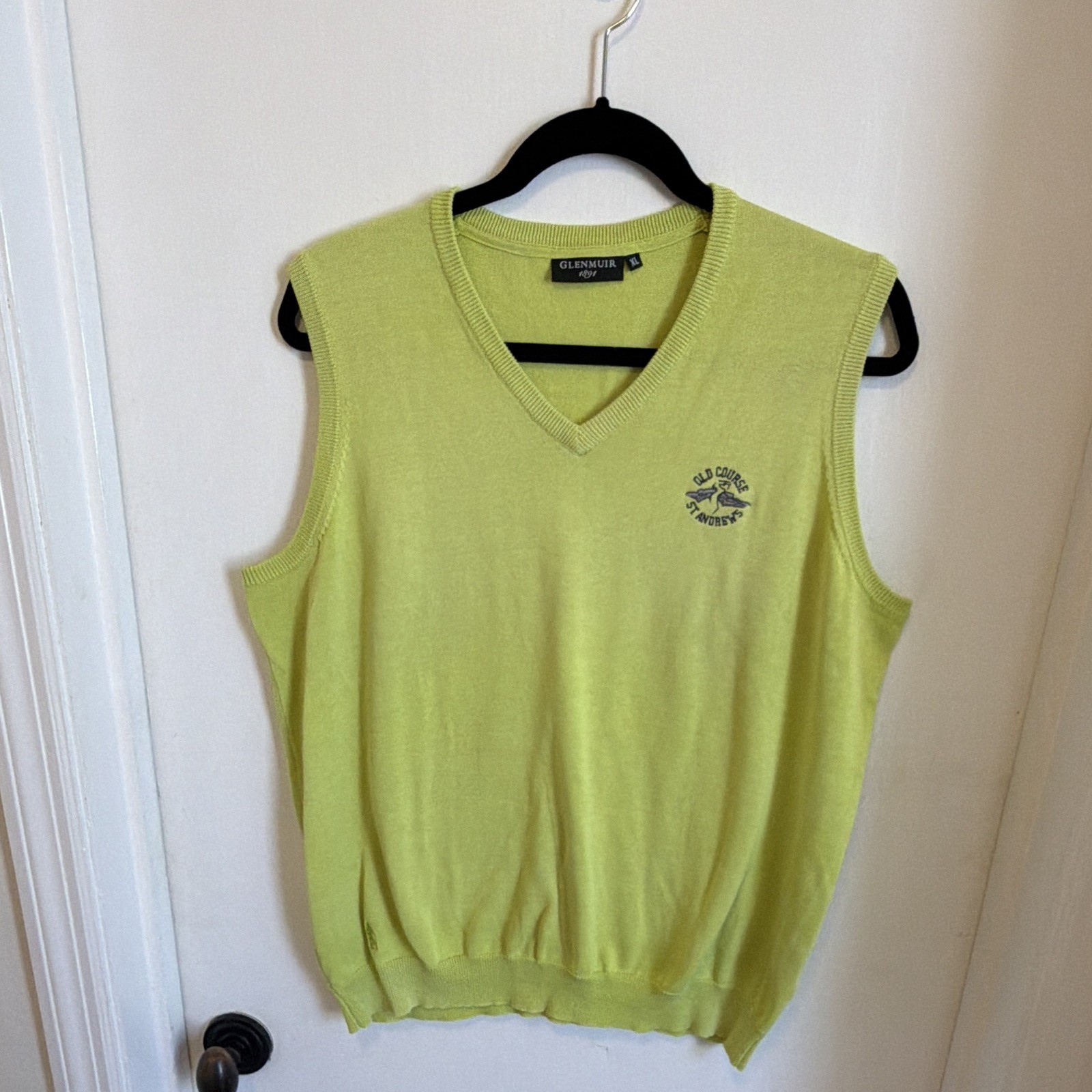Glenmuir Women\'s XL Green V-Neck Sweater Vest Saint Andrews Old Course Glenmuir Women\'s XL Green V-Neck Sweater Vest Saint Andrews Old Course