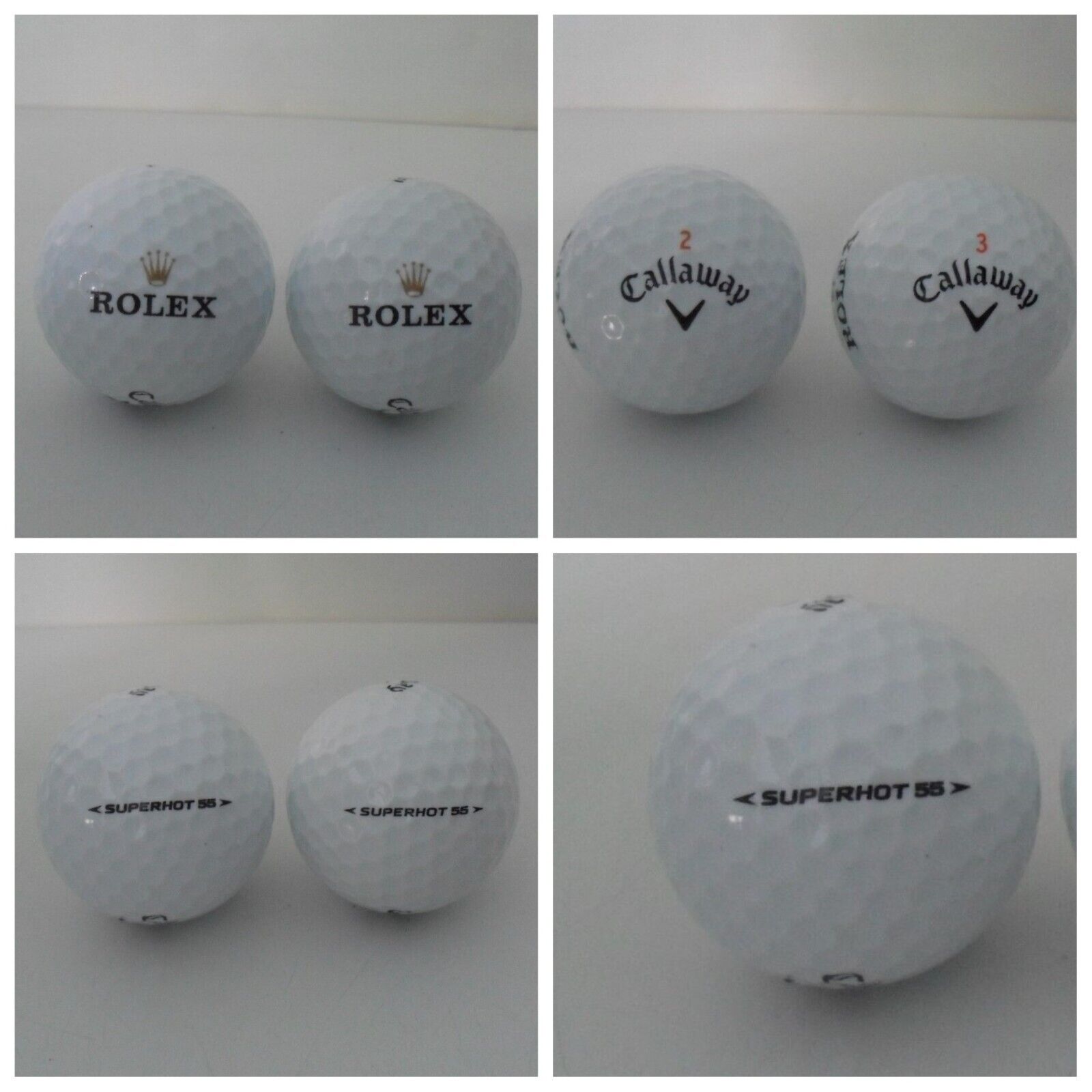 ROLEX Watch Golf Balls LOT OF 2 Callaway SUPERHOT 55 - See Photos NEVER USED