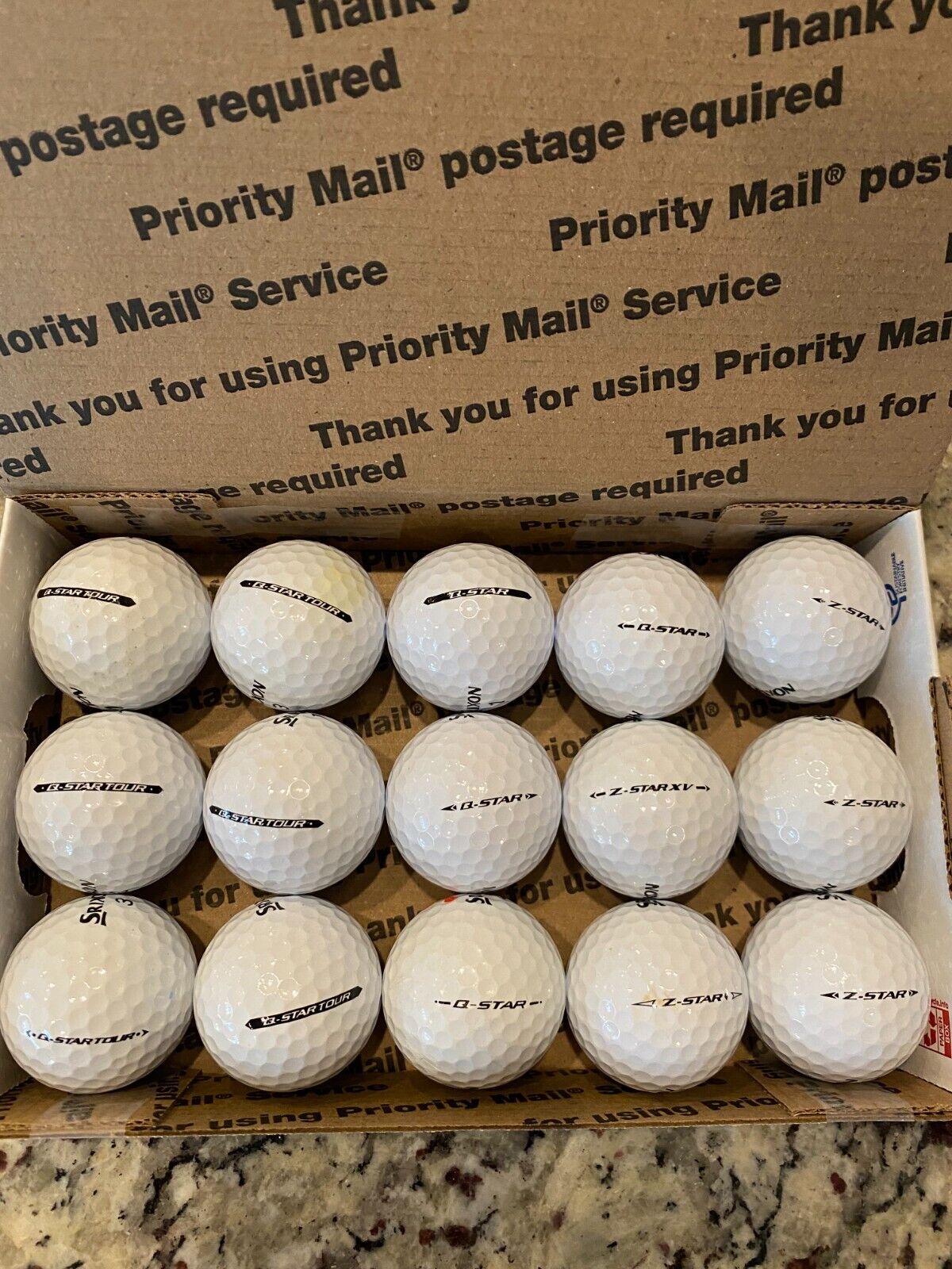 15 Srixon Q-Star / Z-Star White Golf Balls in AAAAA (5A) / AAAA (4A) Condition
