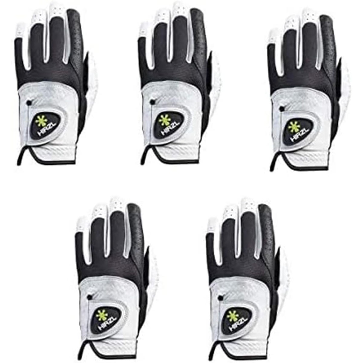HIRZL Men\'s Golf Gloves - Trust Control 2.0, Leather, Ultimate Grip, Pack of 5