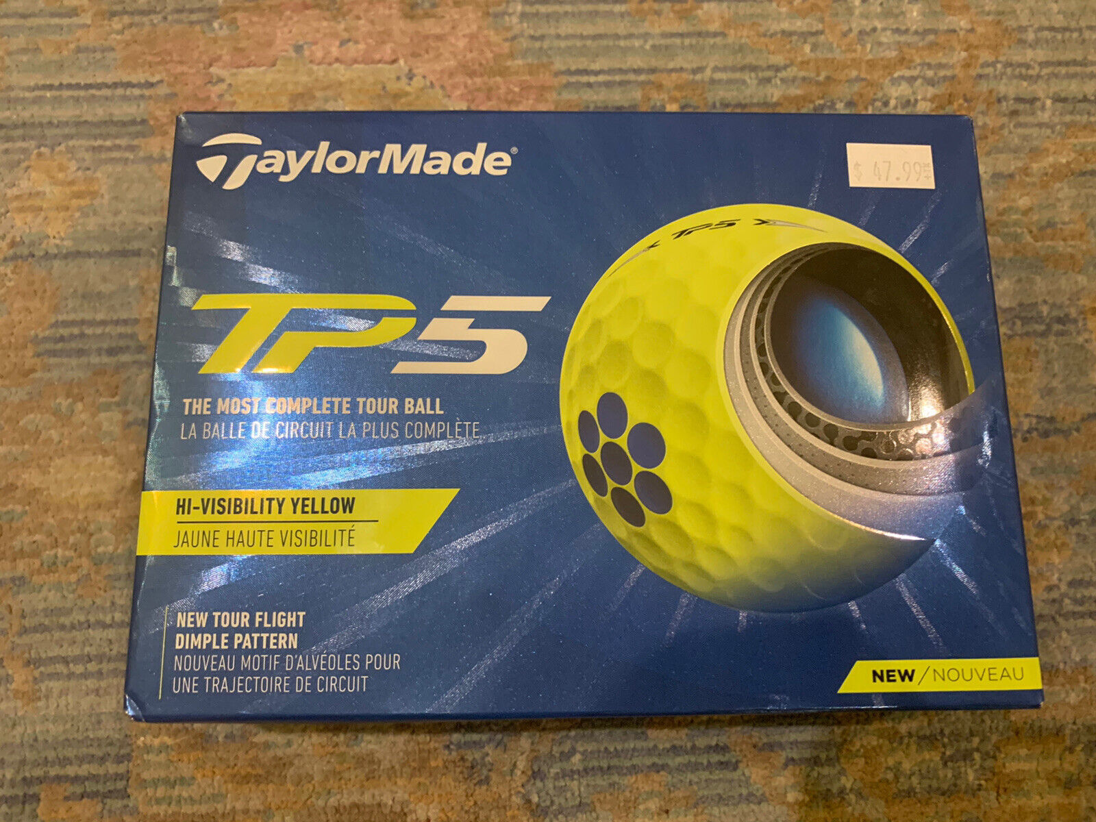 New - TaylorMade TP5 Golf Balls (hi-vis yellow) - 1 Dozen