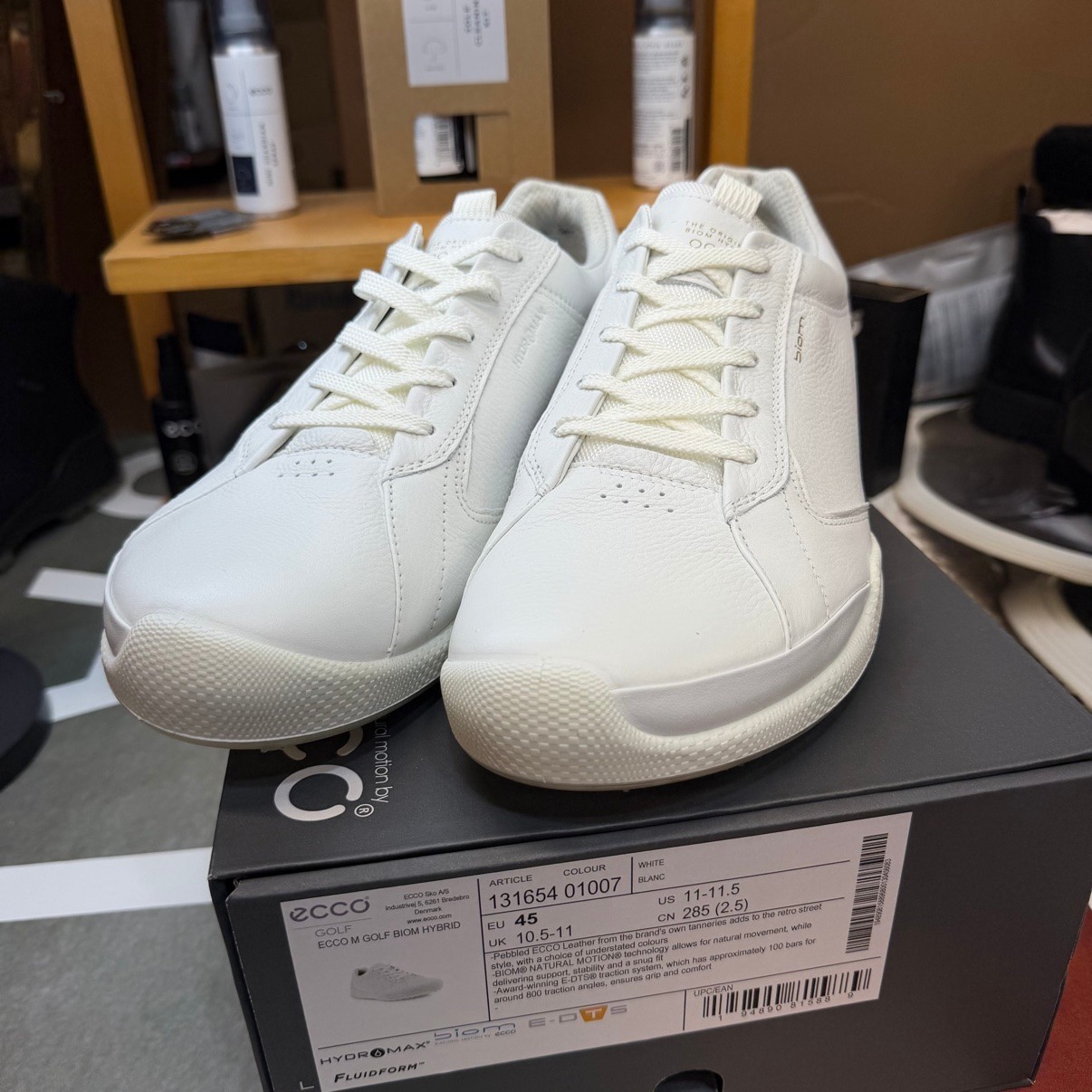 ECCO Golf Biom Hybrid 131654-01007 Mens White Leather Shoes New in Box EU44-47 ECCO Golf Biom Hybrid 131654-01007 Mens White Leather Shoes New in Box EU44-47