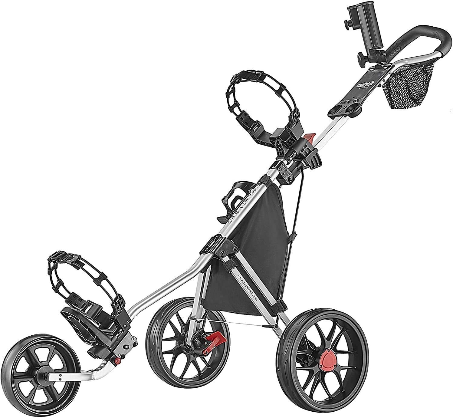 Lite 11.5 V3 3 Wheel Golf Push Cart - SuperLite Deluxe, Lightweight,Silver