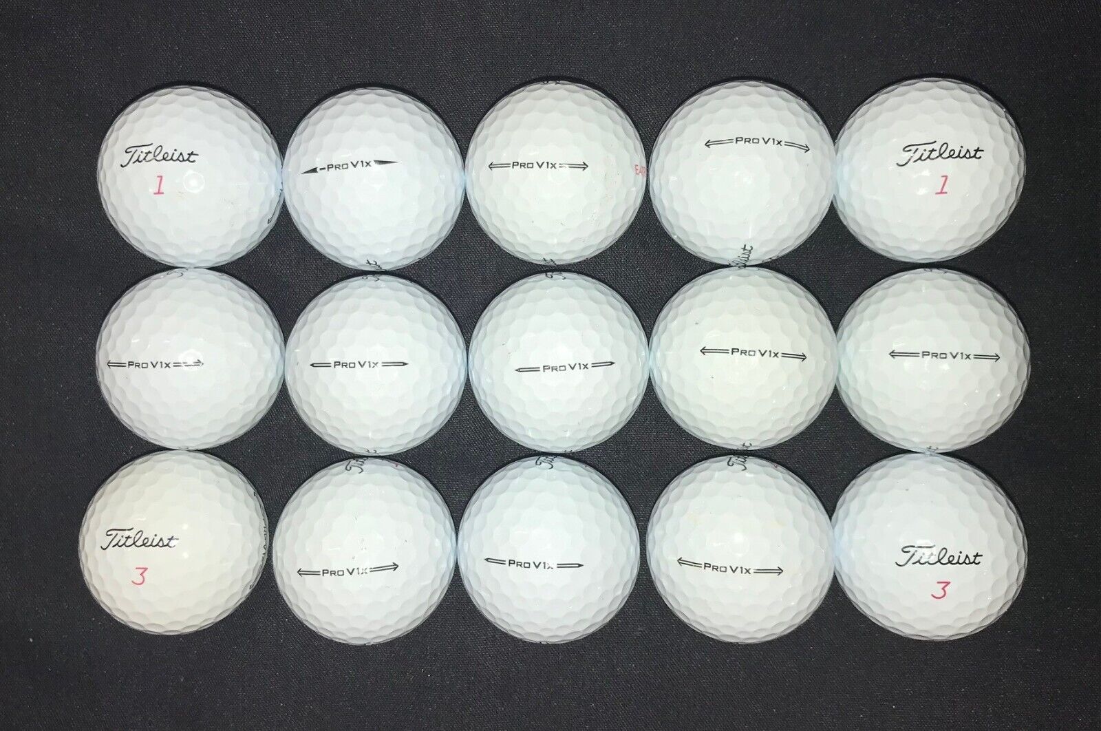 15 Titleist Pro V1x Golf Balls. Pristine 5A.  No scuffs/cuts. .