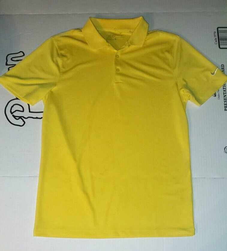 Nike Dri Fit Golf Polo Shirt Men\'s Small Yellow