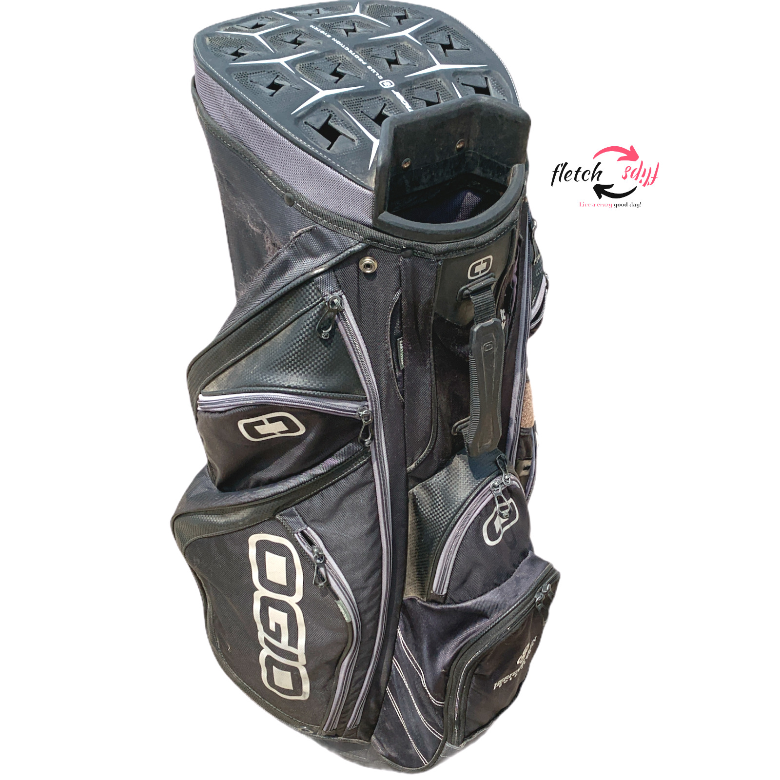 OGIO Chamber Golf Cart Bag with Silencer Club Protection System Black 