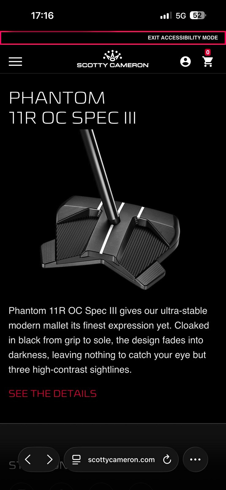 Scotty Cameron Phantom 11R OC Spec III Putter RH 34” Scotty Cameron Phantom 11R OC Spec III Putter RH 34”