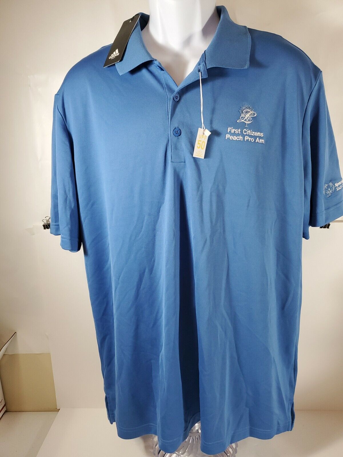 Adidas Golf Shirt NWT Sz XL Blue Short Sleeve Special Olympics South Carolina 