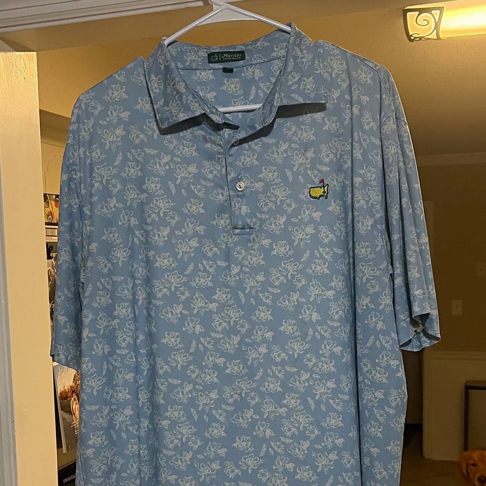 Masters Peter Millar Men\'s L Blue Floral Golf Polo ANGC Masters Peter Millar Men\'s L Blue Floral Golf Polo ANGC