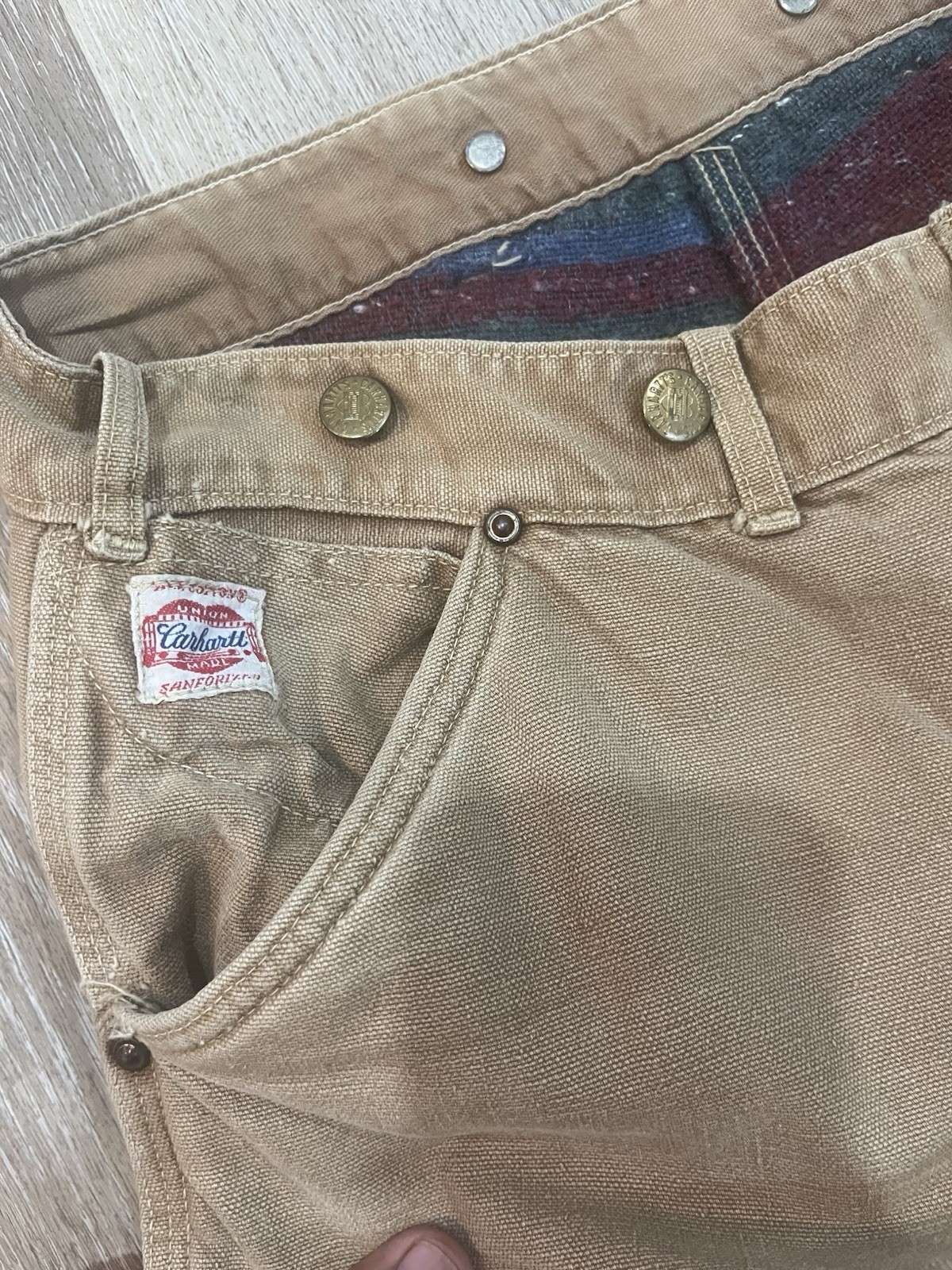 Carhartt Dungaree Fit Men’s Beige 1950s/60s blanket lined heart logo carharrts Carhartt Dungaree Fit Men’s Beige 1950s/60s blanket lined heart logo carharrts