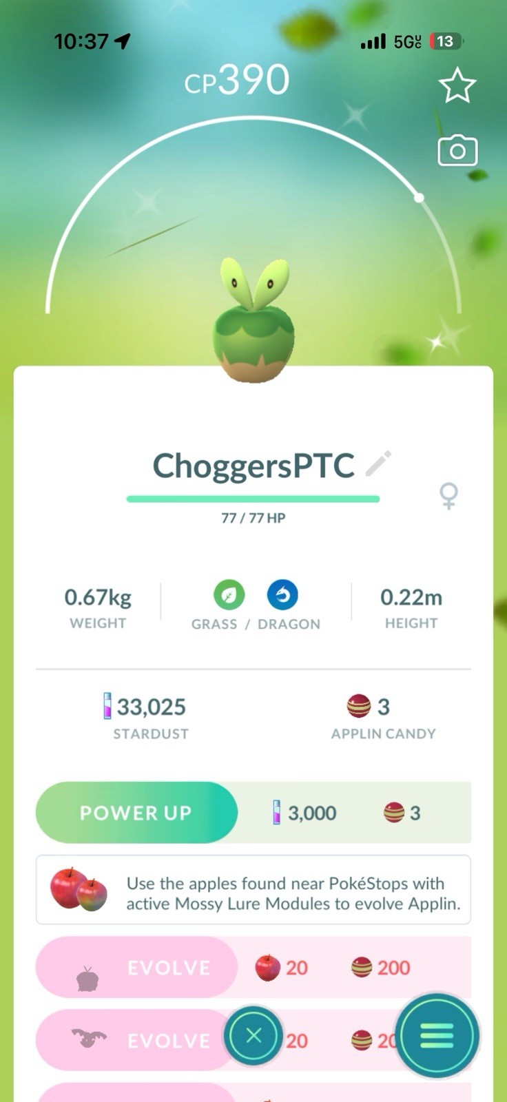 Pokemon Go PTC - 5x Shiny Applin BUNDLE FOR FULL EVO SET *2026 New Release* Pokemon Go PTC - 5x Shiny Applin BUNDLE FOR FULL EVO SET *2026 New Release*