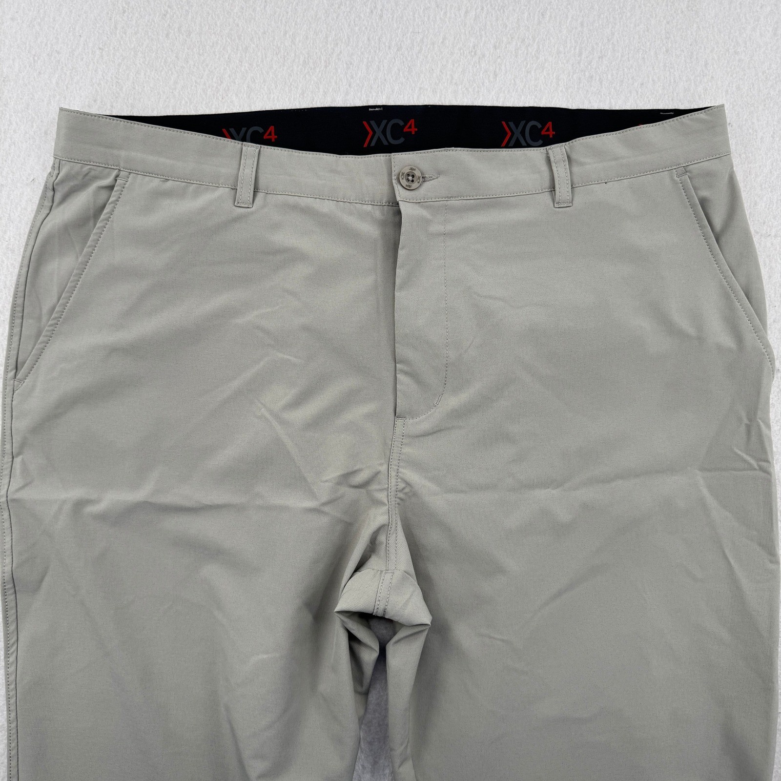 Johnston & Murphy Mens XC4 Performance Golf Pants Khaki Stretch 40R (40x32)