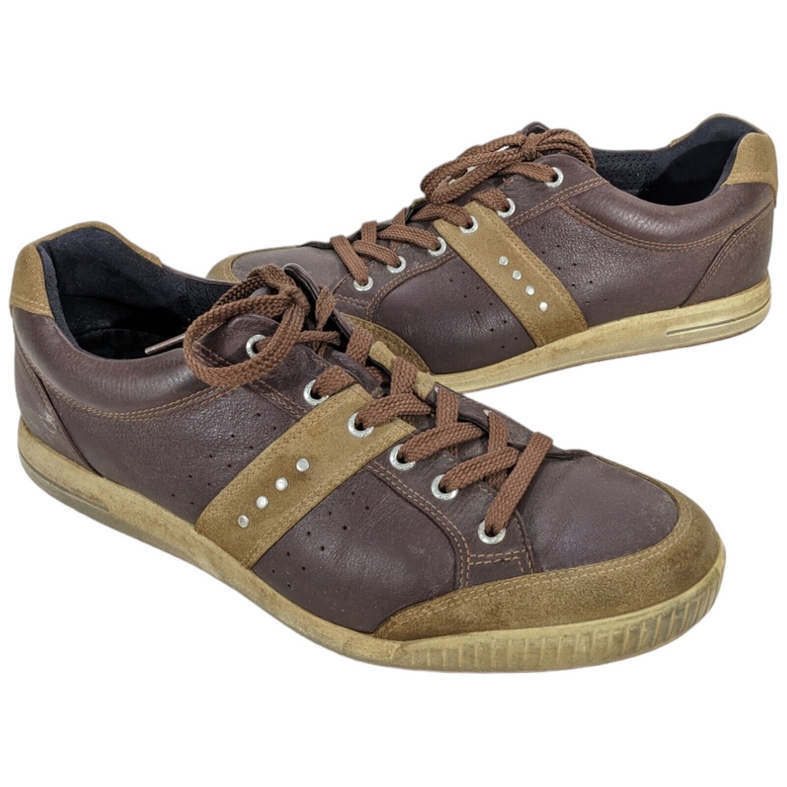 ECCO Street Premier Brown Leather Spikeless Hybrid Golf Shoes EUR 46 Mens US 13