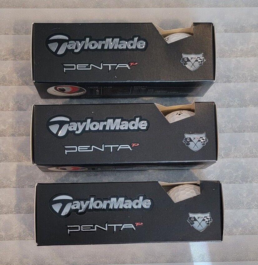 3 pack TaylorMade PENTA black Golf balls (3 balls total)